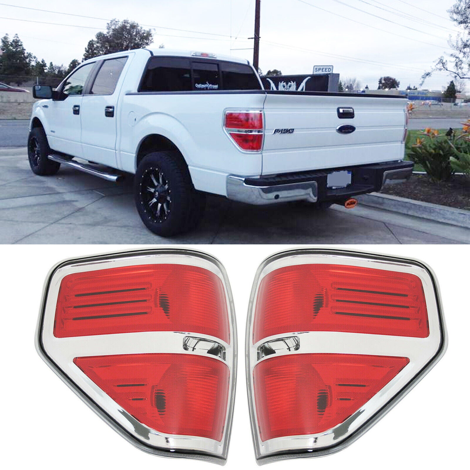 SUPAPRO Rear Tail Lights Brake Light w/o Bulbs for 2009-2014 Ford F150 F-150