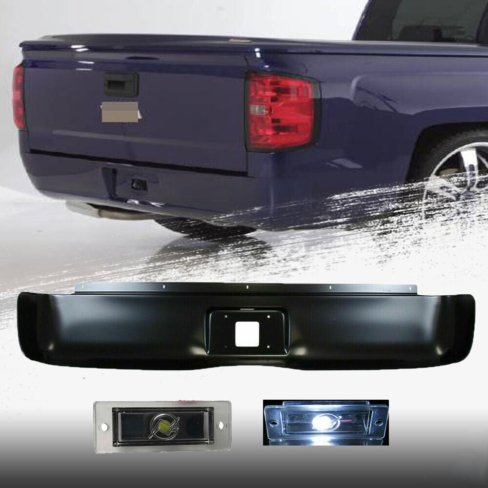 Rear Bumper Roll Pan w/LED License Light for 2007-2013 Silverado 1500