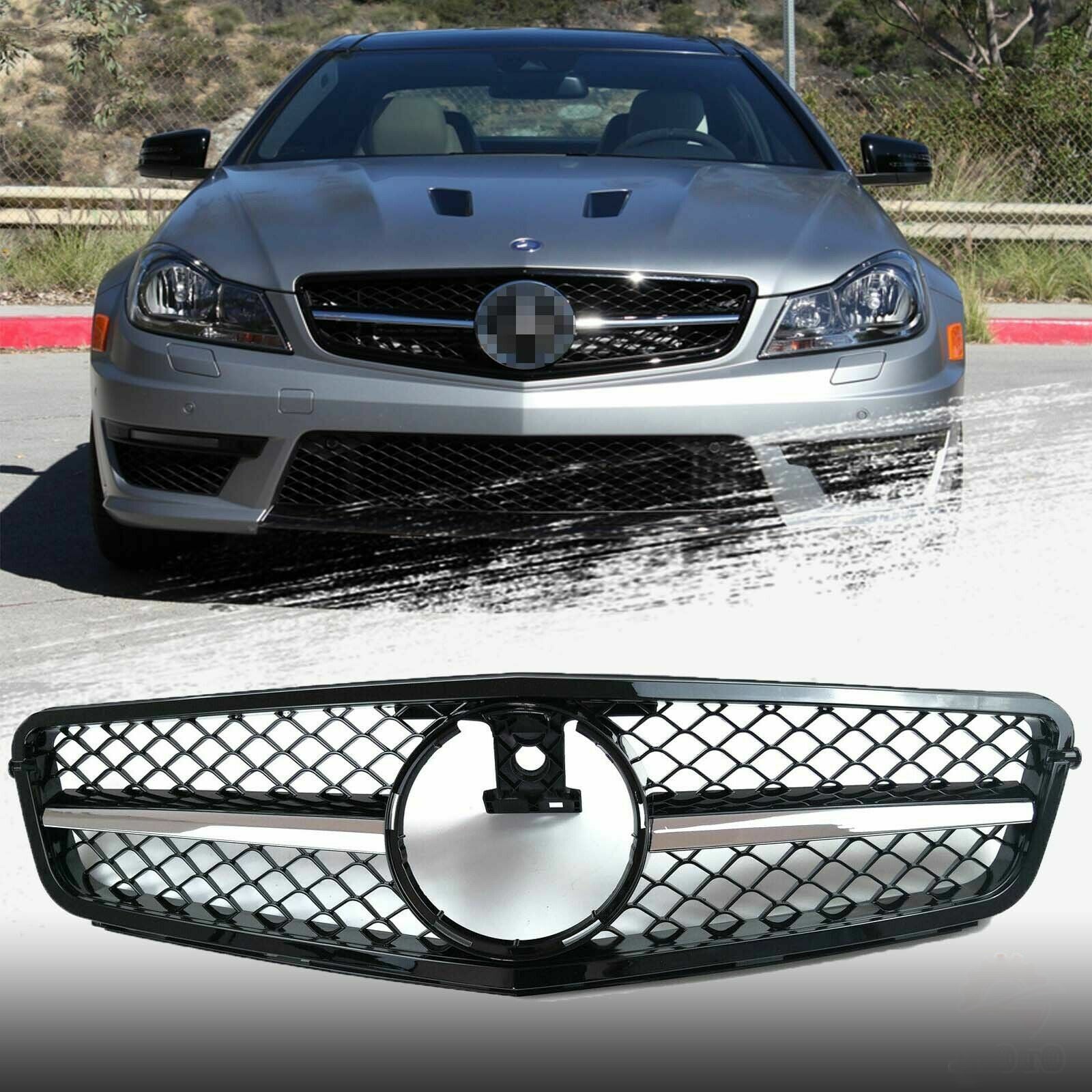 SUPAPRO AMG Style Front Grille Chrome for Mercedes Benz C200 C250 C300 W204