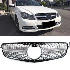 SUPAPRO Silver Diamond Style Front Grille Grill for 08-13 Mercedes-Benz W204 C180-C350