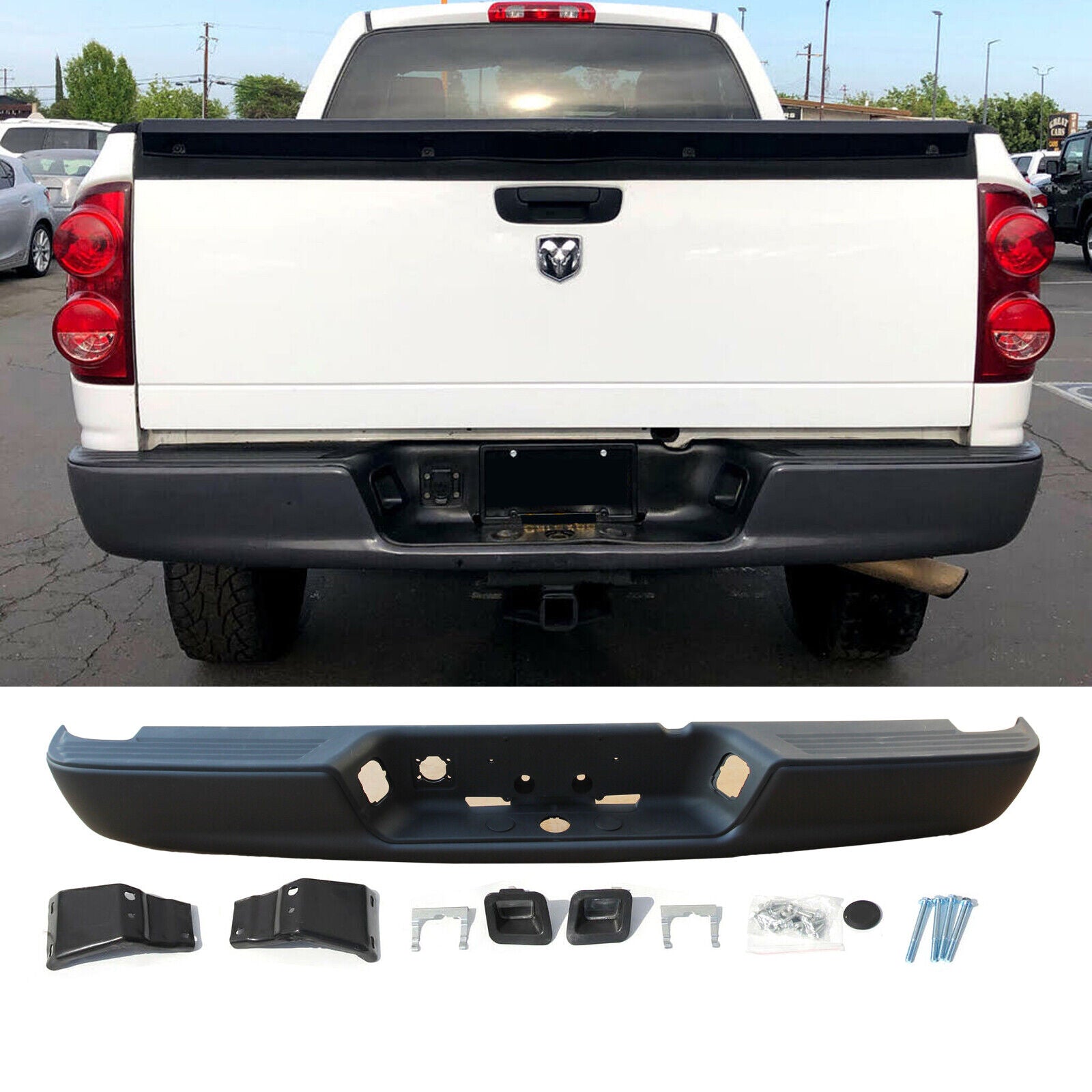 SUPAPRO Rear Step Bumper Assembly for 2004-2008 Dodge Ram 1500 2500 3500 HD