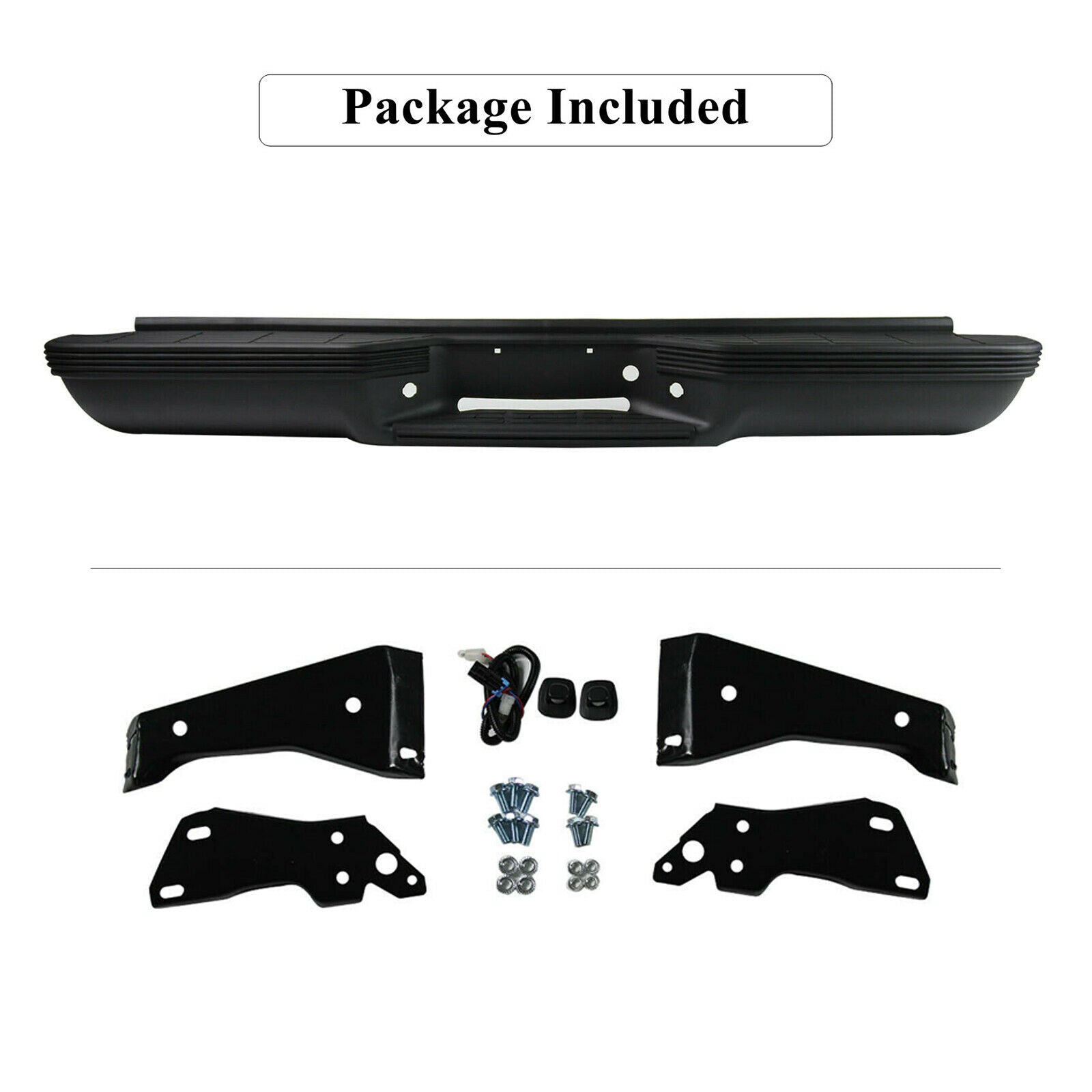 SUPAPRO Black Rear Step Bumper for 88-2000 Chevy Silverado GMC Sierra C/K 1500 2500