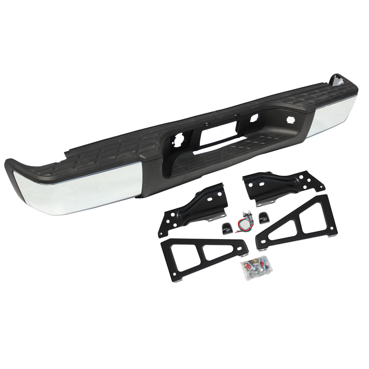 SUPAPRO Rear Step Bumper w/o Sensor Holes for 07-13 Silverado GMC Sierra 1500