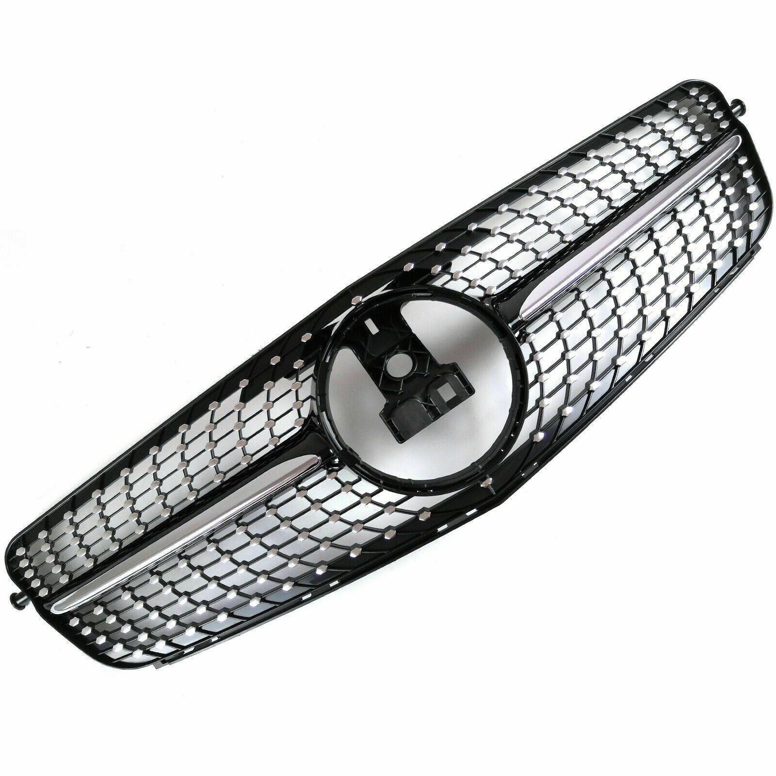 Black Diamond Style Front Grille Grill for 07-14 Mercedes-Benz W204 C200 C300