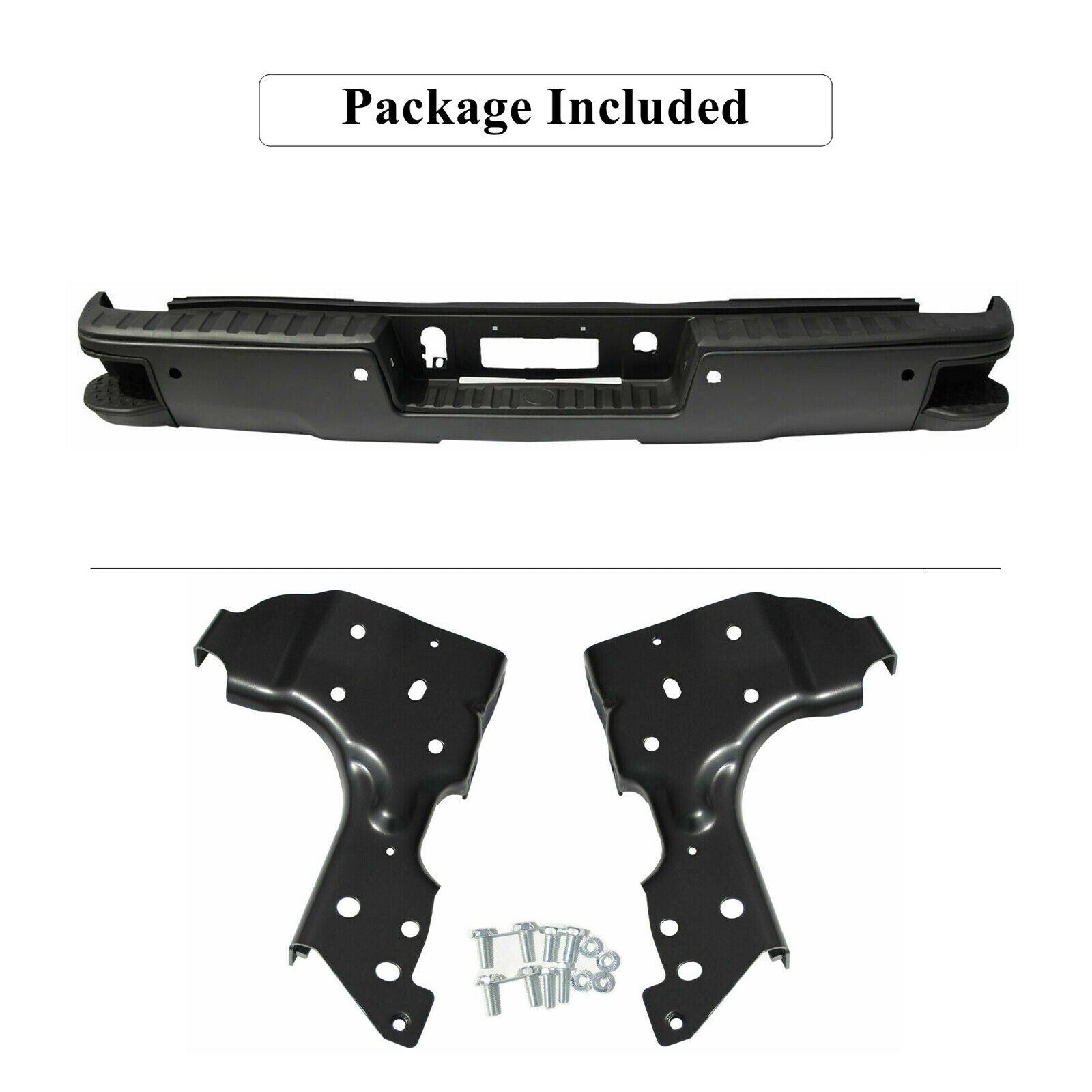 SUPAPRO Rear Step Bumper w/ Sensor Holes for 14-18 Chevy Silverado Sierra 1500