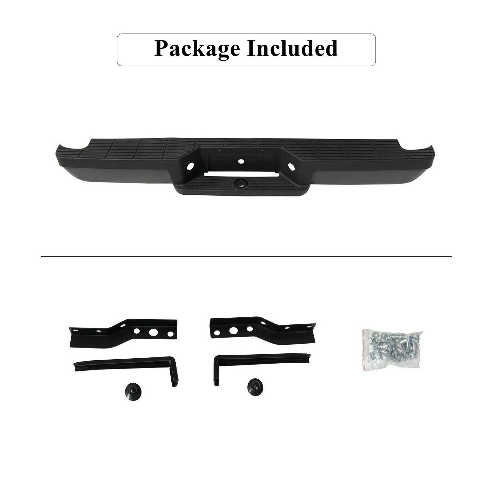 SUPAPRO Black Steel Rear Step Bumper for 1993-2011 Ford Ranger Fleetside