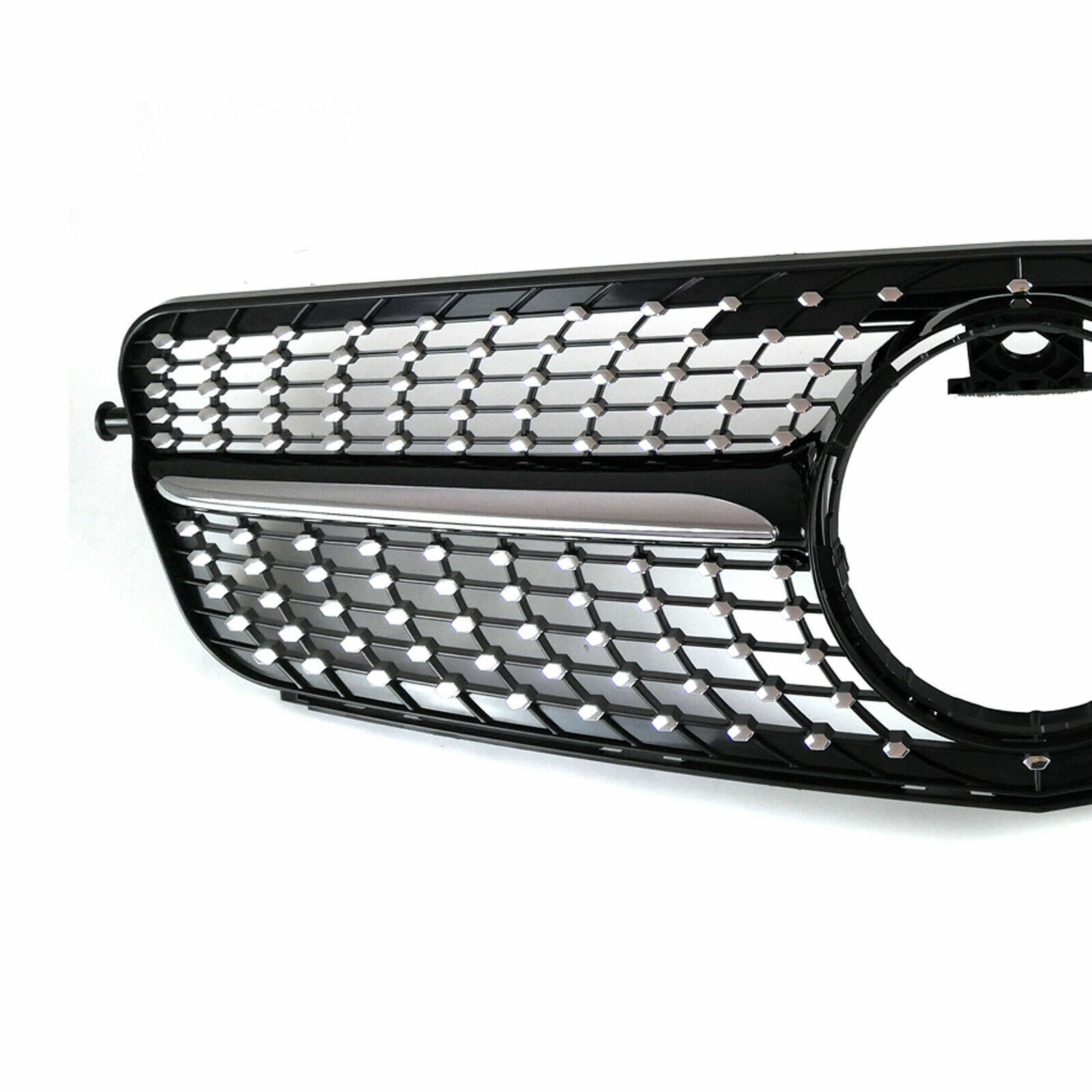 Black Diamond Style Front Grille Grill for 07-14 Mercedes-Benz W204 C200 C300