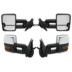 SUPAPRO Chrome Tow Mirrors Power Heat Turn Signal for 07-13 Silverado 1500 2500