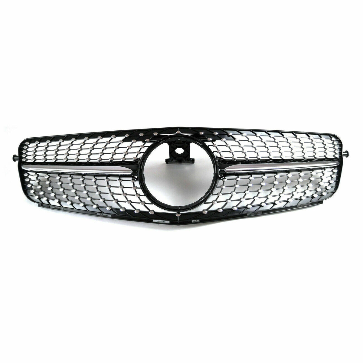 Black Diamond Style Front Grille Grill for 07-14 Mercedes-Benz W204 C200 C300