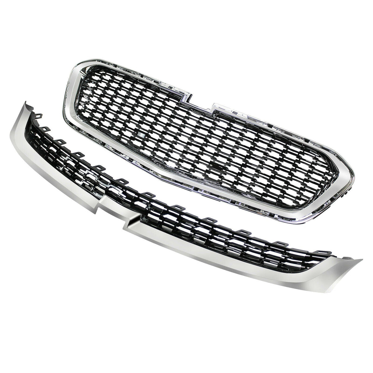 SUPAPAO Chrome Front Upper & Center Grille Grill for 14-15 Chevrolet Malibu