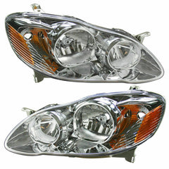 SUPAPRO Headlights Assembly lamps Housing for 2003-2008 Toyota Corolla