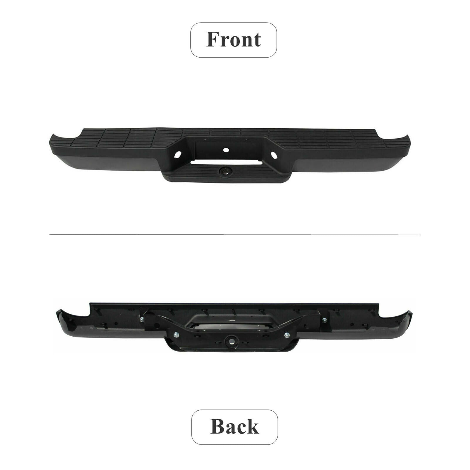 SUPAPRO Black Steel Rear Step Bumper for 1993-2011 Ford Ranger Fleetside